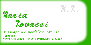 maria kovacsi business card